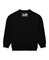 Men's and Women's Mitchell & Ness Black Usher Super Bowl Lviii Collection Crew Neck Pullover Sweatshirt