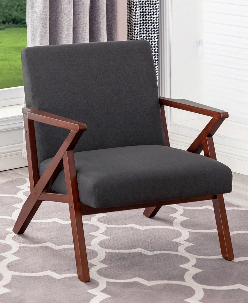 Convenience Concepts 28.5" Polyester Cliff Mid-Century Modern Accent Armchair