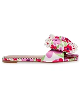 Betsey Johnson Women's Liah Pearl-Embellished Bow Slide Sandals