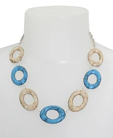 Robert Lee Morris Soho Semi-Precious Mixed Stone Oval Bib Necklace