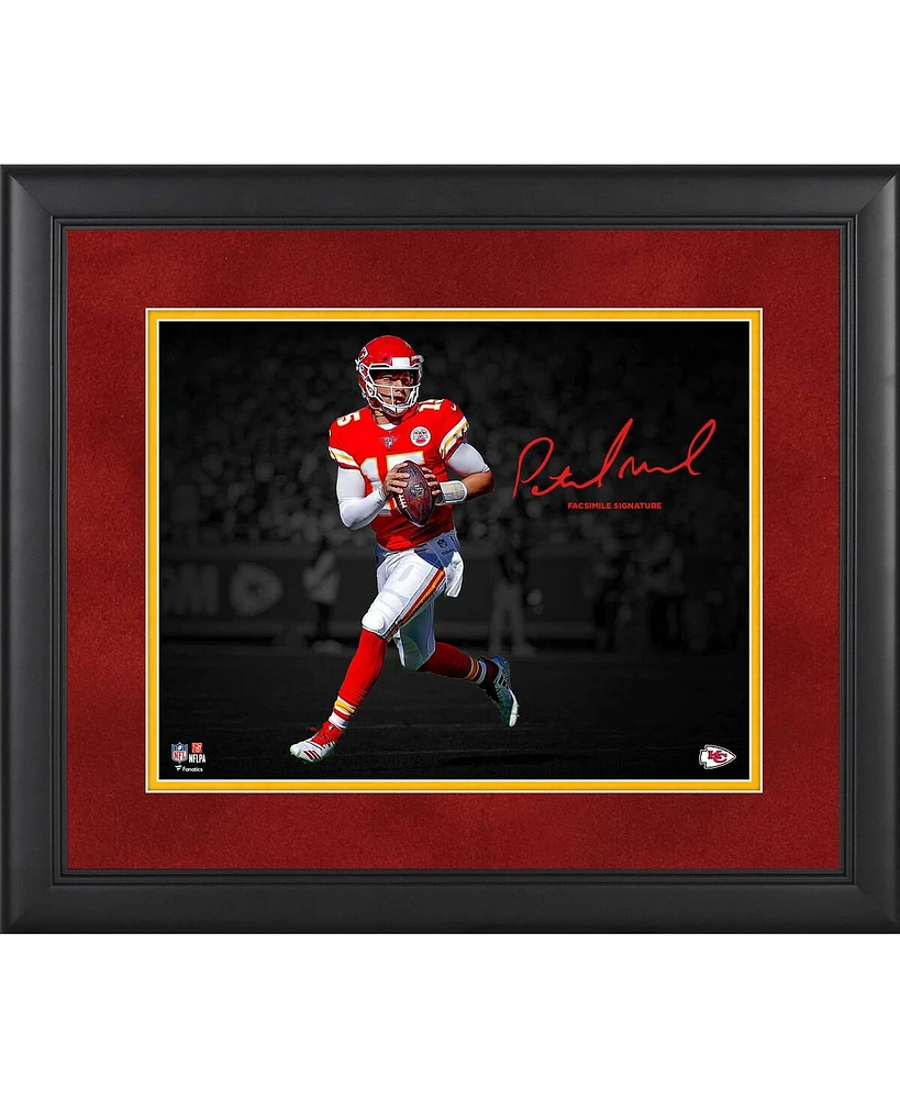 Patrick Mahomes Kansas City Chiefs Framed 11" x 14" Spotlight Photograph - Facsimile Signature