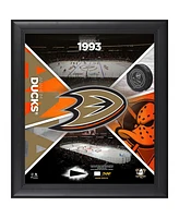 Anaheim Ducks Framed 15" x 17" Team Impact Collage with a Piece of Game-Used Puck - Limited Edition of 500