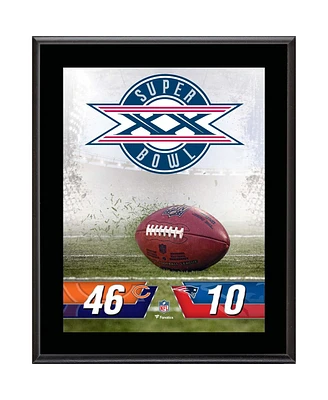 Chicago Bears vs. New England Patriots Super Bowl Xx 10.5" x 13" Sublimated Plaque