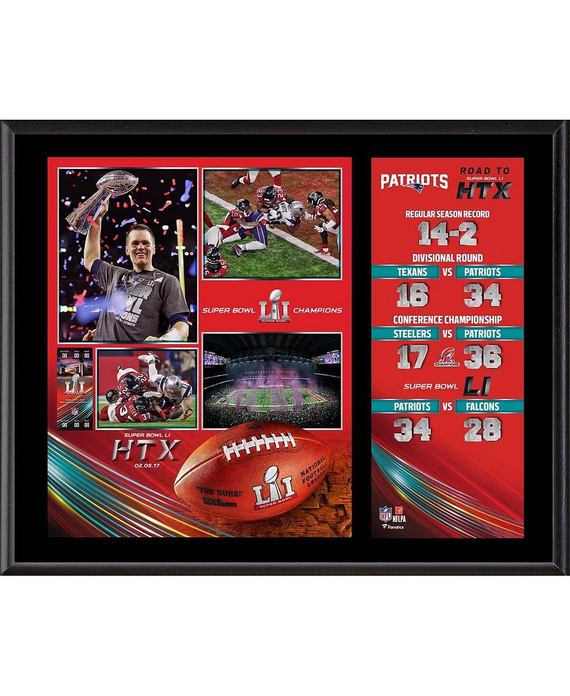 New England Patriots 12" x 15" Super Bowl Li Champions Sublimated Plaque