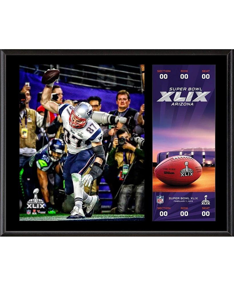 Rob Gronkowski New England Patriots 12" x 15" Super Bowl Xlix Champions Sublimated Plaque with Replica Ticket