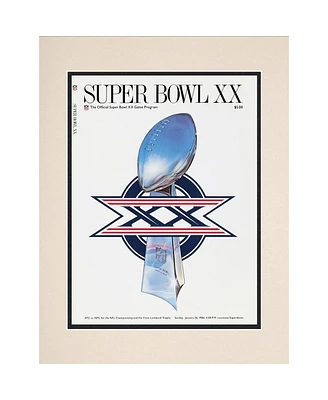 1986 Bears vs Patriots 10.5" x 14" Matted Super Bowl Xx Program