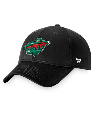 Men's Fanatics Black Minnesota Wild Core Adjustable Hat