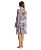 La Moda Clothing Women's Short long bell sleeves dress