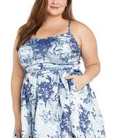 Morgan & Company Plus Sleeveless Floral Gown