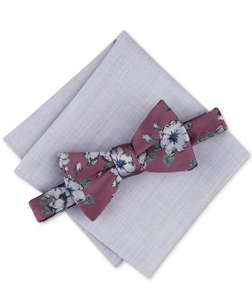 Bar Iii Men's Sondley Floral Bow Tie & Soli Pocket Square Set, Created for Macy's