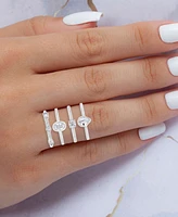 4-Pc. Set Cubic Zirconia Mixed-Cut Bezel & Claw Stack Rings