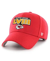 Men's '47 Brand Red Kansas City Chiefs Super Bowl Lviii Mvp Adjustable Hat