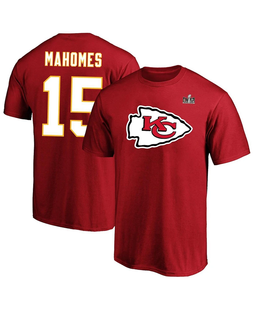 Men's Fanatics Patrick Mahomes Red Kansas City Chiefs Super Bowl Lviii Big and Tall Player Name and Number T-shirt