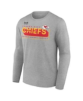 Men's Fanatics Heather Charcoal Kansas City Chiefs Super Bowl Lviii Roster Long Sleeve T-shirt