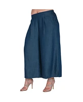 Women's Plus Size Wide-Leg Crop Palazzo Gaucho Pants