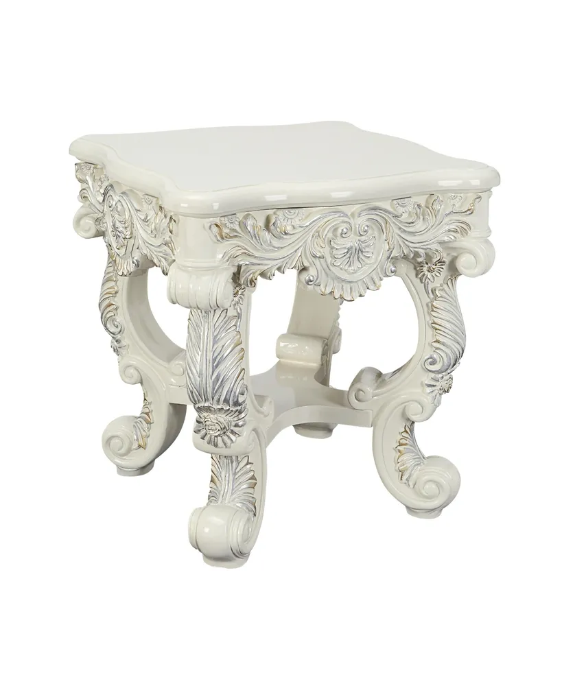 Simplie Fun Adara End Table Antique White Finish