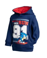 Sega Sonic the Hedgehog Fleece Athletic Pullover Hoodie Toddler| Child Boys