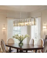 Simplie Fun Modern Oval Crystal Ceiling Chandelier Luxury Home Decor Light Fixture