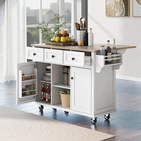 Multifunctional Kitchen Cart with Storage and Wheels
