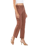 Vervet Women's High Rise Cargo Straight Jeans