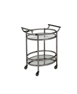 Simplie Fun Lakelyn Serving Cart, Brushed Bronze & Clear Glass
