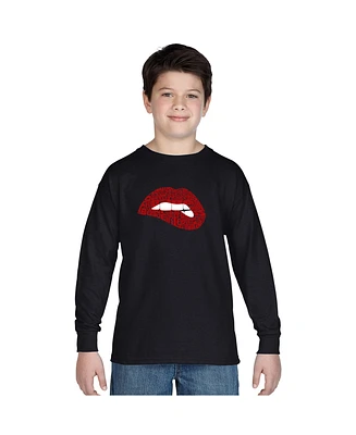 Boy's Word Art Long Sleeve - Savage Lips T-shirt