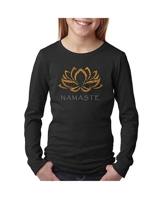 Girl's Word Art Long Sleeve - Namaste Tshirt