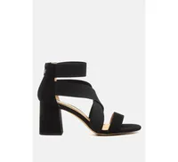 London Rag benicia elastic strappy block heel sandals