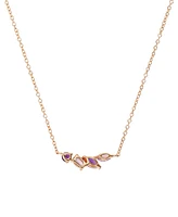 Amethyst (1/3 ct. t.w.) & Rose de France Amethyst (1/3 ct. t.w.) Mixed Cut Cluster 18" Pendant Necklace in 14k Rose Gold-Plated Sterling Silver