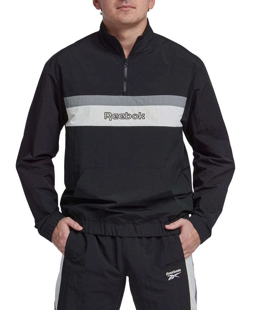 Reebok Men's Retro Colorblocked Quarter-Zip Popover