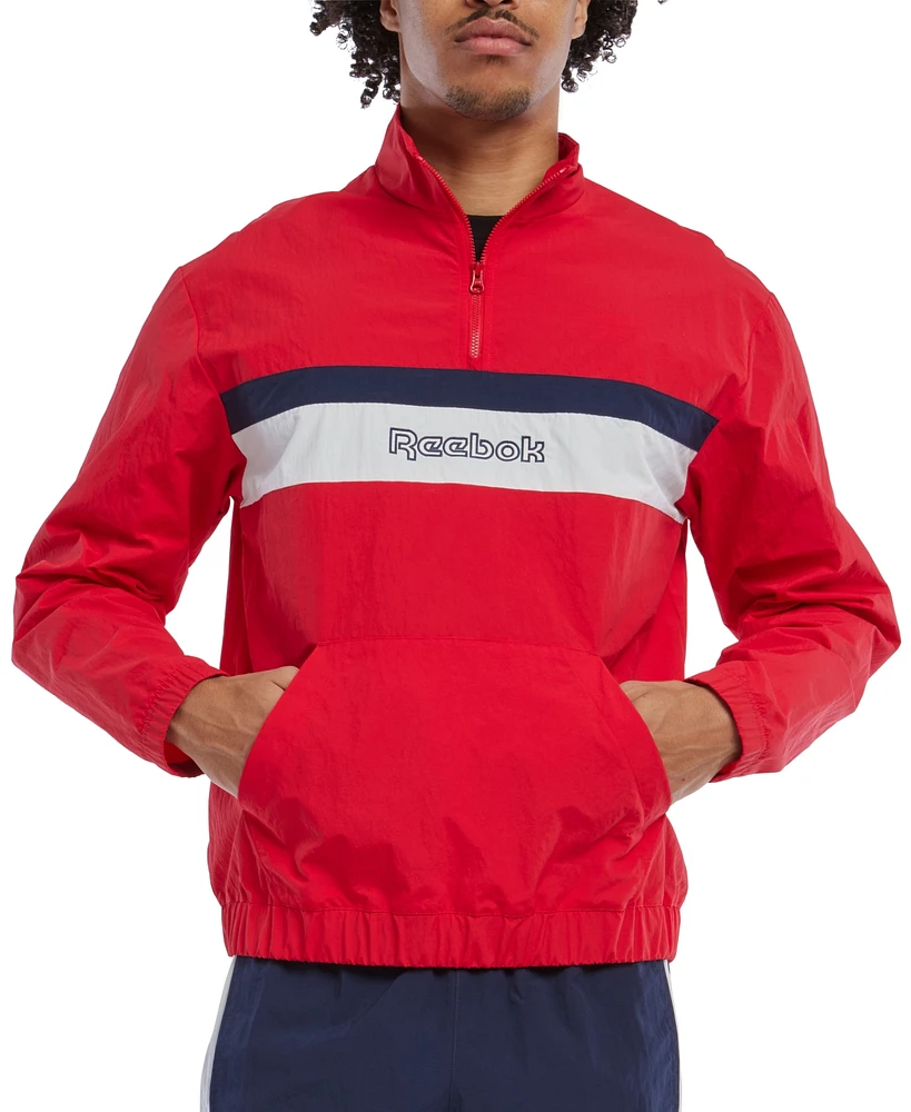 Reebok Men's Retro Colorblocked Quarter-Zip Popover