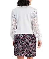 Robbie Bee Petite Lace-Sleeve Open-Front Shrug