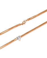 Lab-Grown White Sapphire Heart Solitaire 18" Collar Necklace (1-1/20 ct. t.w.) in 14k Rose Gold-Plated Sterling Silver