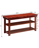 Convenience Concepts 35.5" Mdf Oxford Utility Mudroom Bench with Shelves