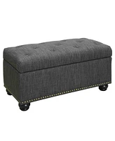 Convenience Concepts 35.5" Faux Linen 7th Avenue Storage Ottoman