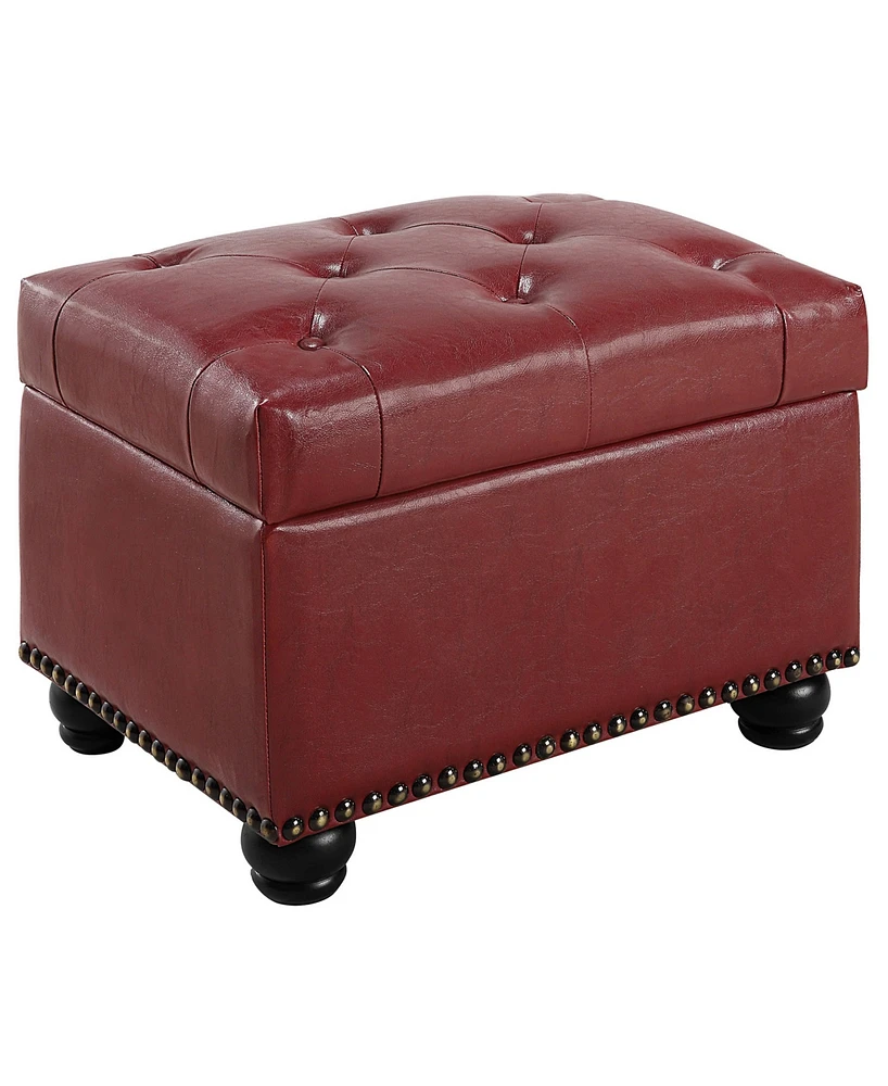 Convenience Concepts 24" Faux Leather 5th Avenue Storage Ottoman