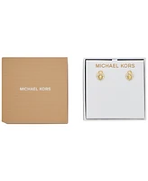 Michael Kors Silver-Tone or Gold-Tone Heart Lock Stud Earrings