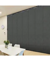 Smoke 7-Panel Single Rail Panel Track Extendable Blind 110"-153"W x 94"H, width 23.5"