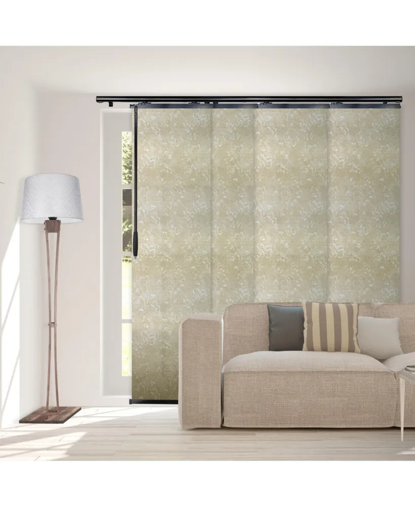 Amaryllis Blind 4-Panel Single Rail Panel Track Extendable 48"-88"W x 94"H, width 23.5"