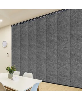 Charcoal Camo Blind 7-Panel Single Rail Panel Track Extendable 110"-153"W x 94"H, width 23.5"