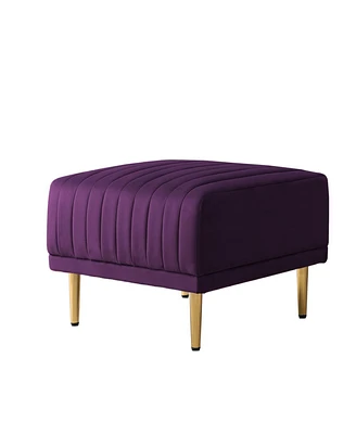 Simplie Fun Purple Velvet Ottoman For Modular Sectional Living Room Sofa Or Chair