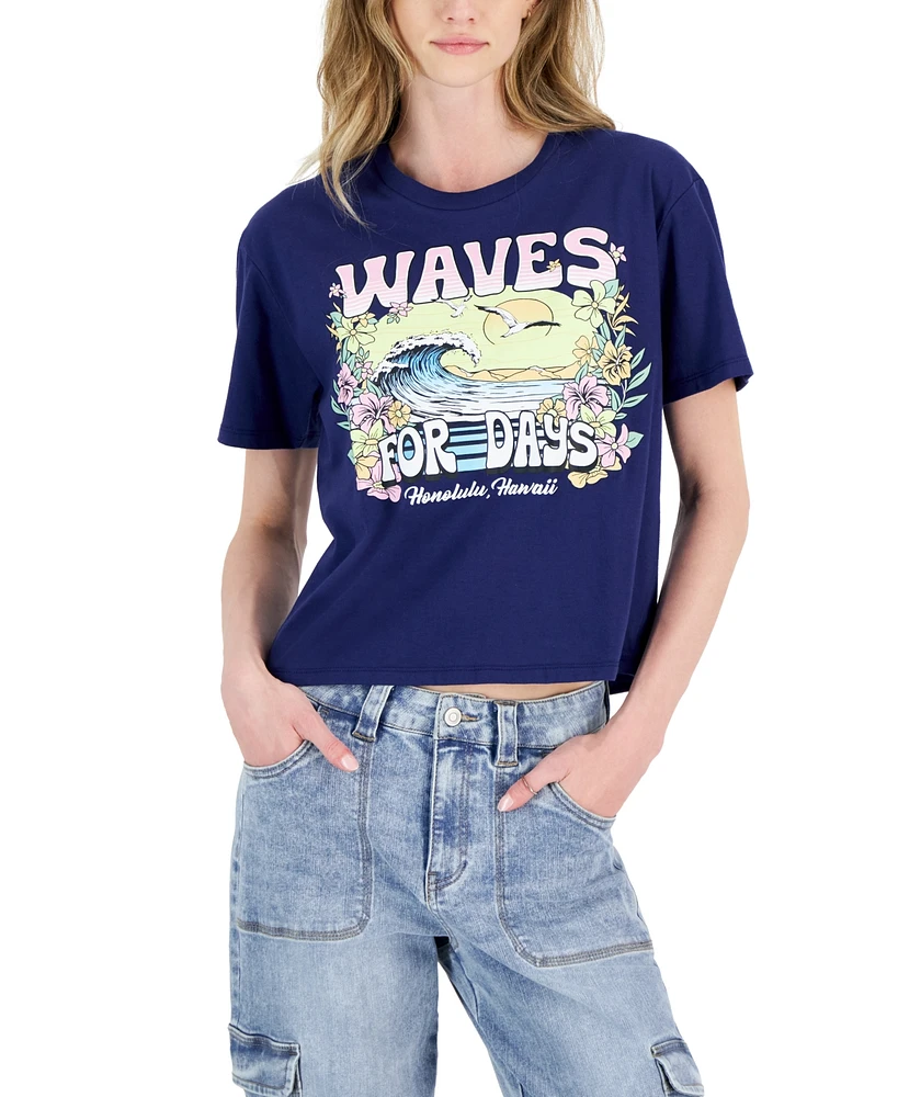 Rebellious One Juniors' Waves For Days Graphic T-Shirt