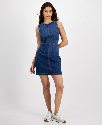 And Now This Women's Denim Sleeveless A-Line Dress, Created for Macy's