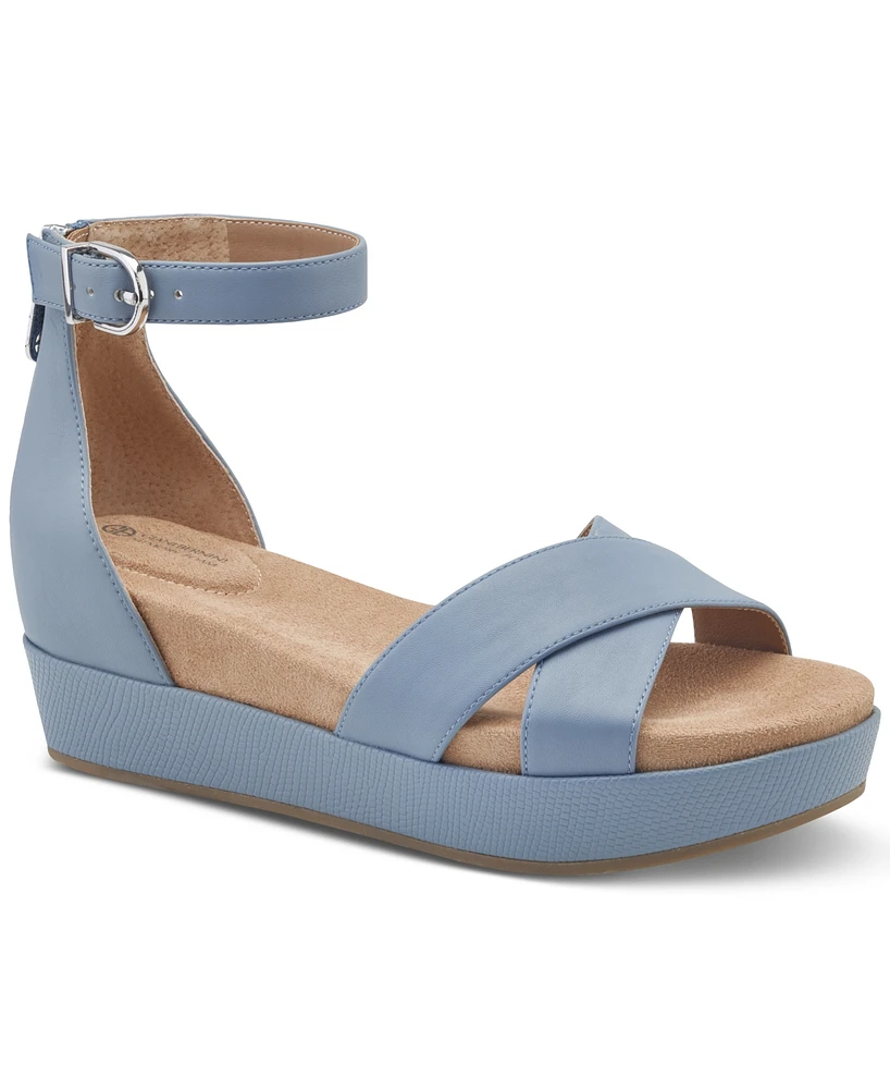 Giani Bernini Women's Eviee Memory Foam Wedge Sandals, Created for Macy's