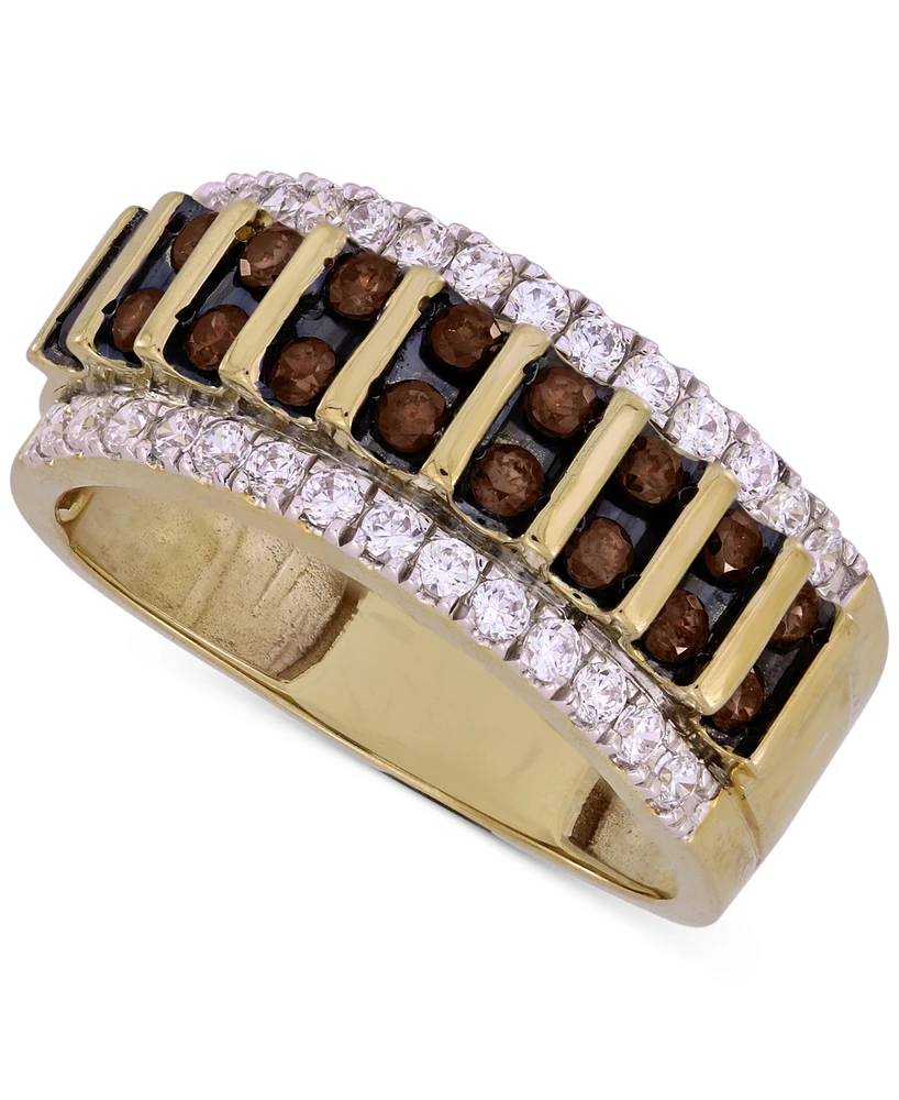 Men's Brown Diamond & White Diamond Ring (1-1/4 ct. t.w.) in 10k Gold