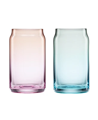 Cambridge Colorful Ombre Beer Can Glasses, Set of 2