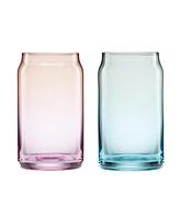 Cambridge Colorful Ombre Beer Can Glasses, Set of 2