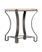 Bernhardt Sayers 26" Travertine Side Table