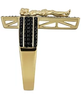 Men's Black Diamond Pave Crucifix Ring (3/4 ct. t.w.) in 10k Gold