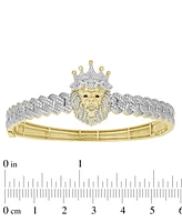 Men's Diamond Lion King Bangle Bracelet (1-1/2 ct. t.w.) in 10k Gold